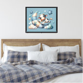 Toile Vache Patchwork Mignonne au-Dessus de la Lune avec (Insitu(Chambre))