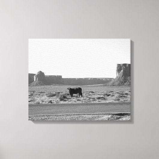 Toile Vache sur le côté de la route Monument Valley 16x2 (Recto)