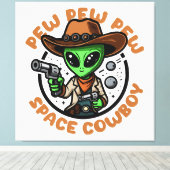 Toile Vacher de l'Espace Drôle d'Alien (Insitu (Plancher de Bois))
