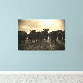 Toile Vaches dans le pâturage - Sepia Tone (Insitu (Plancher de Bois))