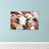 Toile Vaches dans un corral (Insitu (Plancher de Bois))