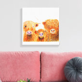Toile Vaches Highland 'We 3 Coos' Boîte Canvas Imprimer (Insitu(Salon))