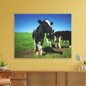 Toile Vaches Holstein dans un champ (Insitu(Salon))