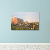 Toile Vaches laitières Holstein à l'extérieur d'une gran (Insitu (Plancher de Bois))