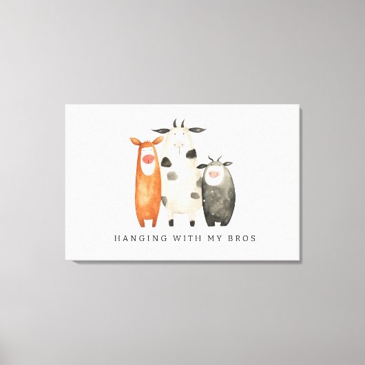 Toile Vaches Mignonnes avec mes Frères (Recto)