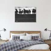 Toile Vaches noires et blanches le long de la clôture (Insitu(Chambre))