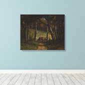 Toile Vaches sur le chemin en forêt - Edward Banister (Insitu (Plancher de Bois))