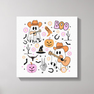 Toile Vachette fantôme effrayante cow-boy mignon Hallowe