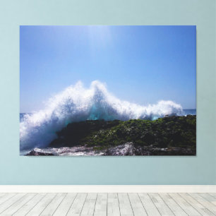 Toile Vague atteignant le ciel Photographie de rochers