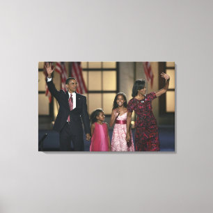Toile Vague de famille de Barak Obama à la nuit derniè