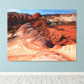 Toile Vague de feu, Vallée de feu Overton Nevada Paysage (Insitu (Plancher de Bois))