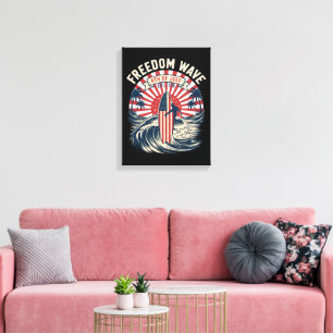 Toile Vague de liberté 4 juillet