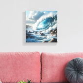 Toile Vague de l'océan turquoise majestueuse s'écrasant (Insitu(Salon))