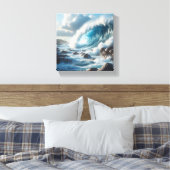 Toile Vague de l'océan turquoise majestueuse s'écrasant (Insitu(Chambre))