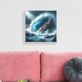 Toile Vague de l'océan turquoise majestueuse s'écrasant (Insitu(Salon))