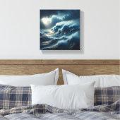 Toile Vague de turquoise géante majestueuse s'écrasant (Insitu(Chambre))