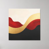 Toile Vague dorée rouge noir moderne (Recto)
