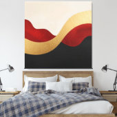 Toile Vague dorée rouge noir moderne (Insitu(Chambre))