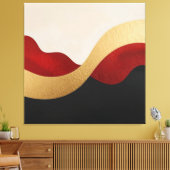 Toile Vague dorée rouge noir moderne (Insitu(Salon))