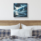 Toile Vague océanique sarcelle foncée majestueuse - Temp (Insitu(Chambre))