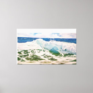 Toile Vague Se déversant sur le Rivage : Paysage Marin R
