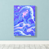 Toile Vague, Sirène, Imaginaire Art Asiatique fille, Ble (Insitu (Plancher de Bois))