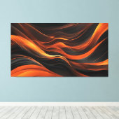 Toile Vagues Abstraites Dans Un Pli De Noir Et D'Orange (Insitu (Plancher de Bois))