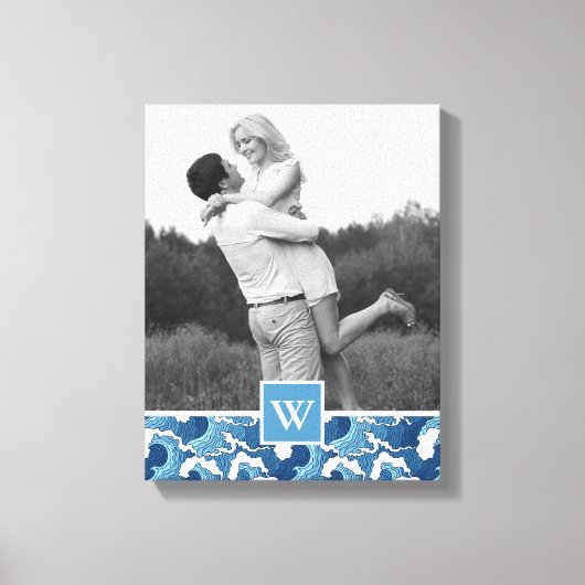 Toile Vagues Abstraites | Photo avec Monogram| Monogram (Recto)