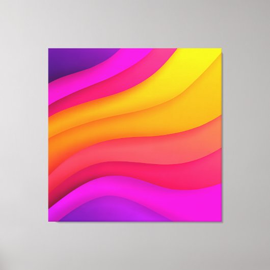 Toile Vagues arc-en-ciel magenta (Recto)