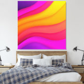 Toile Vagues arc-en-ciel magenta (Insitu(Chambre))
