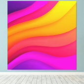 Toile Vagues arc-en-ciel magenta (Insitu (Plancher de Bois))