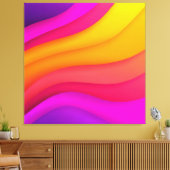 Toile Vagues arc-en-ciel magenta (Insitu(Salon))
