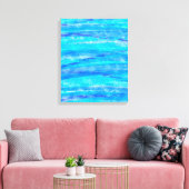Toile Vagues Art numérique bleu et violet Abstrait (Insitu(Salon))