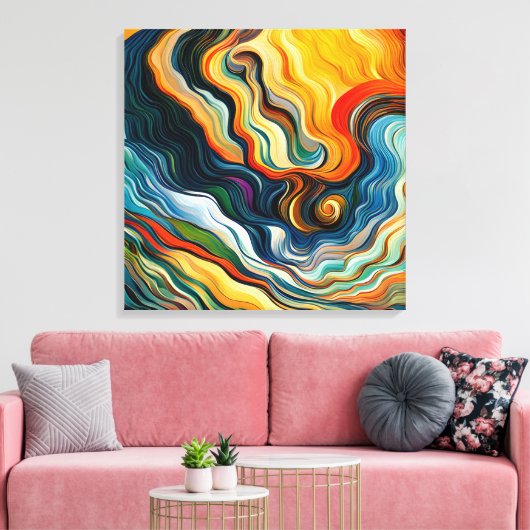 Toile Vagues d'art moderne Abstrait (Insitu(Salon))