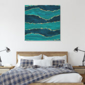Toile Vagues de l'agate sarcelle – Marbre abstrait avec  (Insitu(Chambre))