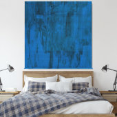 Toile Vagues de l'océan à minuit | Abstrait bleu profond (Insitu(Chambre))