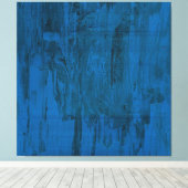 Toile Vagues de l'océan à minuit | Abstrait bleu profond (Insitu (Plancher de Bois))