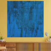 Toile Vagues de l'océan à minuit | Abstrait bleu profond (Insitu(Salon))