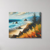 Toile Vagues de l'Oregon Paysage Marin Abstrait (Recto)
