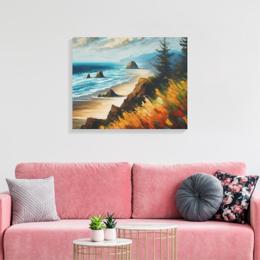 Toile Vagues de l'Oregon Paysage Marin Abstrait (Insitu(Salon))