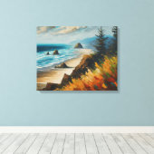 Toile Vagues de l'Oregon Paysage Marin Abstrait (Insitu (Plancher de Bois))