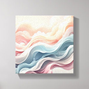 Toile Vagues de rêve pastel : Art abstrait de fumée flui