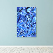 Toile vagues de routes en bleu (Insitu (Plancher de Bois))