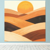 Toile Vagues de sable doux au coucher du soleil (Insitu (Plancher de Bois))