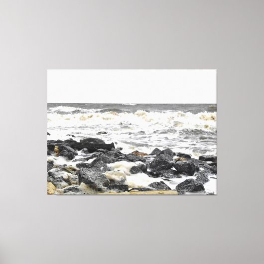 Toile Vagues déchaînées de l'océan rocheux (Recto)