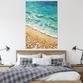 Toile Vagues d'Océan Turquoise avec Texture de Rivage Sa (Insitu(Chambre))