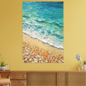Toile Vagues d'Océan Turquoise avec Texture de Rivage Sa (Insitu(Salon))