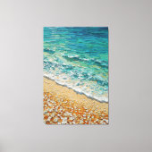 Toile Vagues d'Océan Turquoise avec Texture de Rivage Sa (Recto)