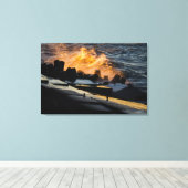 Toile Vagues d'or Sunset (Insitu (Plancher de Bois))