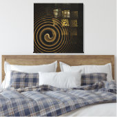 Toile Vagues dorées hypnotiques Art abstrait moderne (Insitu(Chambre))